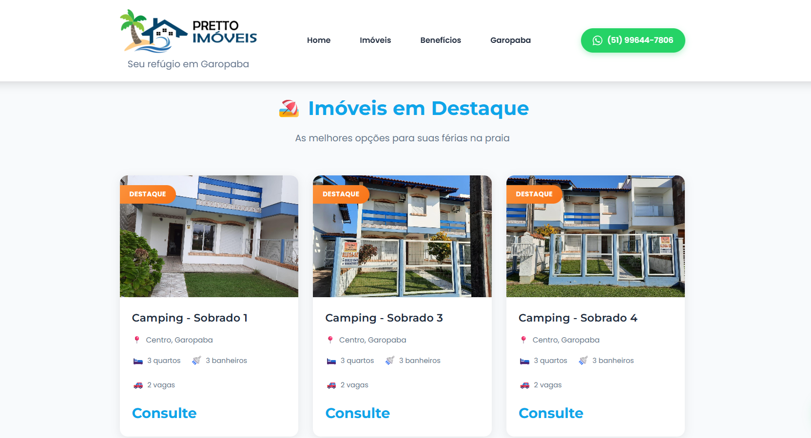 Site Imobiliário - Preto Imóveis