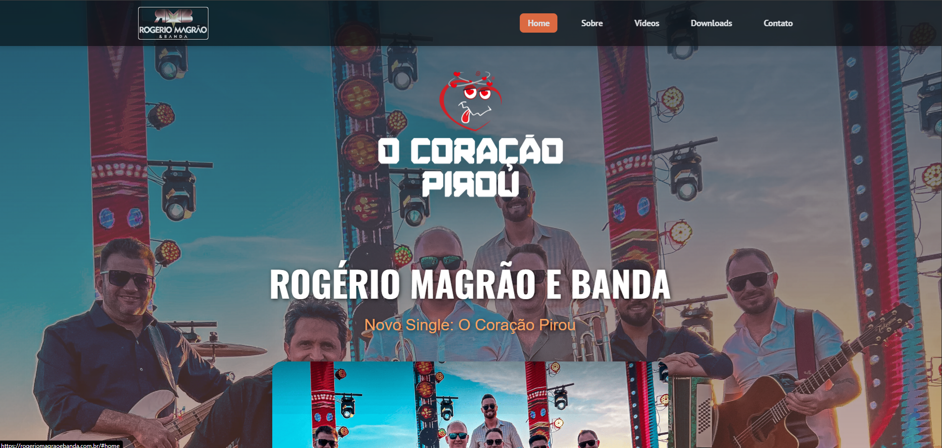Site Artístico de Banda - Rogério Magrão e Banda